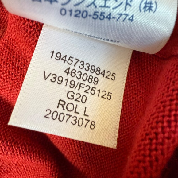 Lands End Supima Cotton Cardigan Sweater Mens Large 42-44 Red Grandpacore - Picture 6 of 9